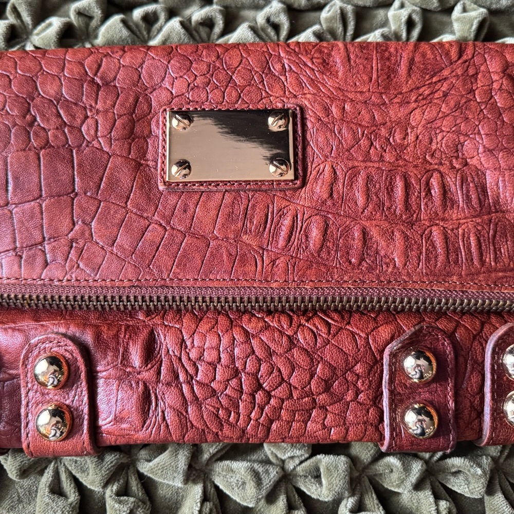 Linea Pelle Textured Leather Clutch